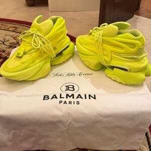 Balmain Paris neon yellow mens sneakers size 10